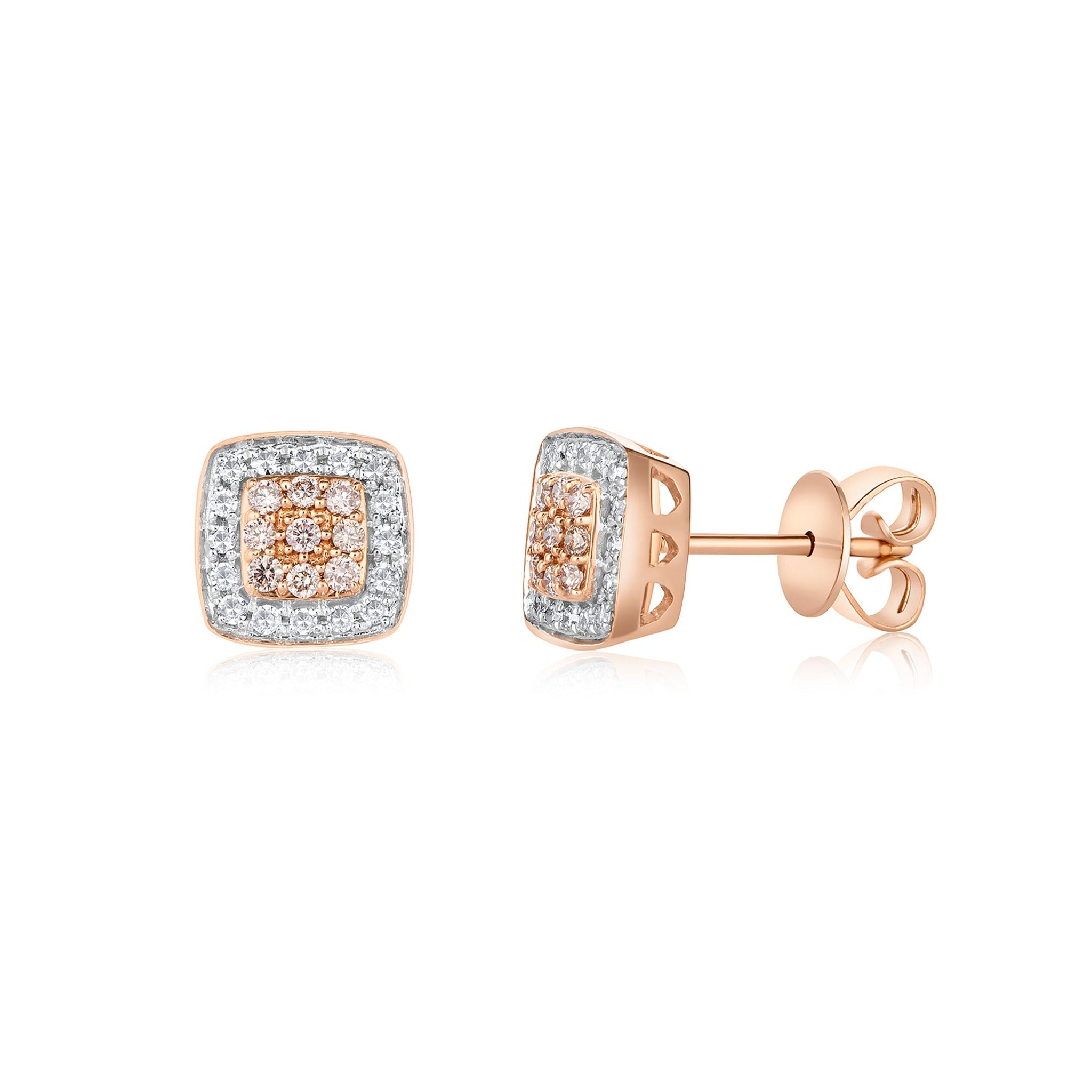 Eminence Pink Large Sqaure Stud Earrings